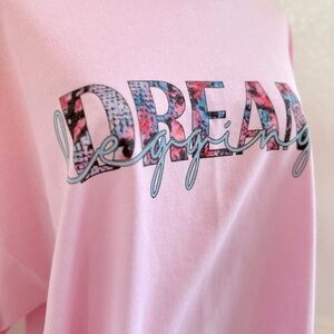 JERZEES 100% Cotton Pink Pastel Short Sleeve Tee Graphic T-Shirt Top